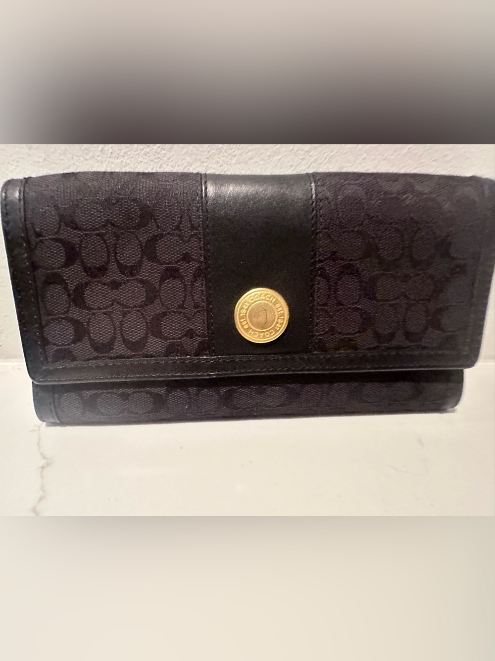 Coach Hampton trifold Signature C Monogram Wallet